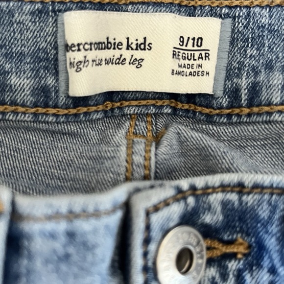 Abercrombie Kids High-Rise Wide Leg Denim Jeans Girls Size 9/10 Casual Active - Picture 14 of 14